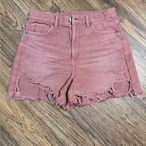 American Eagle Outfitters Women's Ripped Mauve Jean Shorts